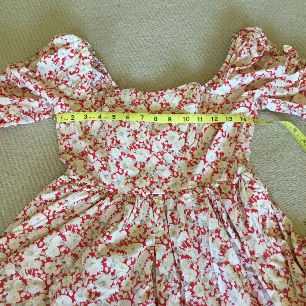 Free People She’s A Dream Red & Cream Floral Midi Dress - sz 6 - Picture 10 of 14